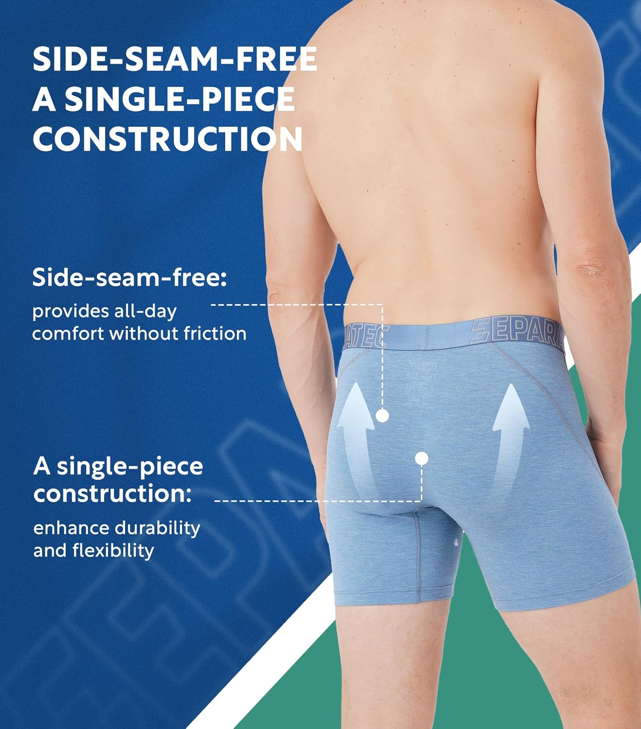 Separatec Mens Underwear Dual Pouch Boxer Briefs Moisture Wicking & Breathable ComfortSoft Underwear with Fly 3 or 6 Pack - Image 6