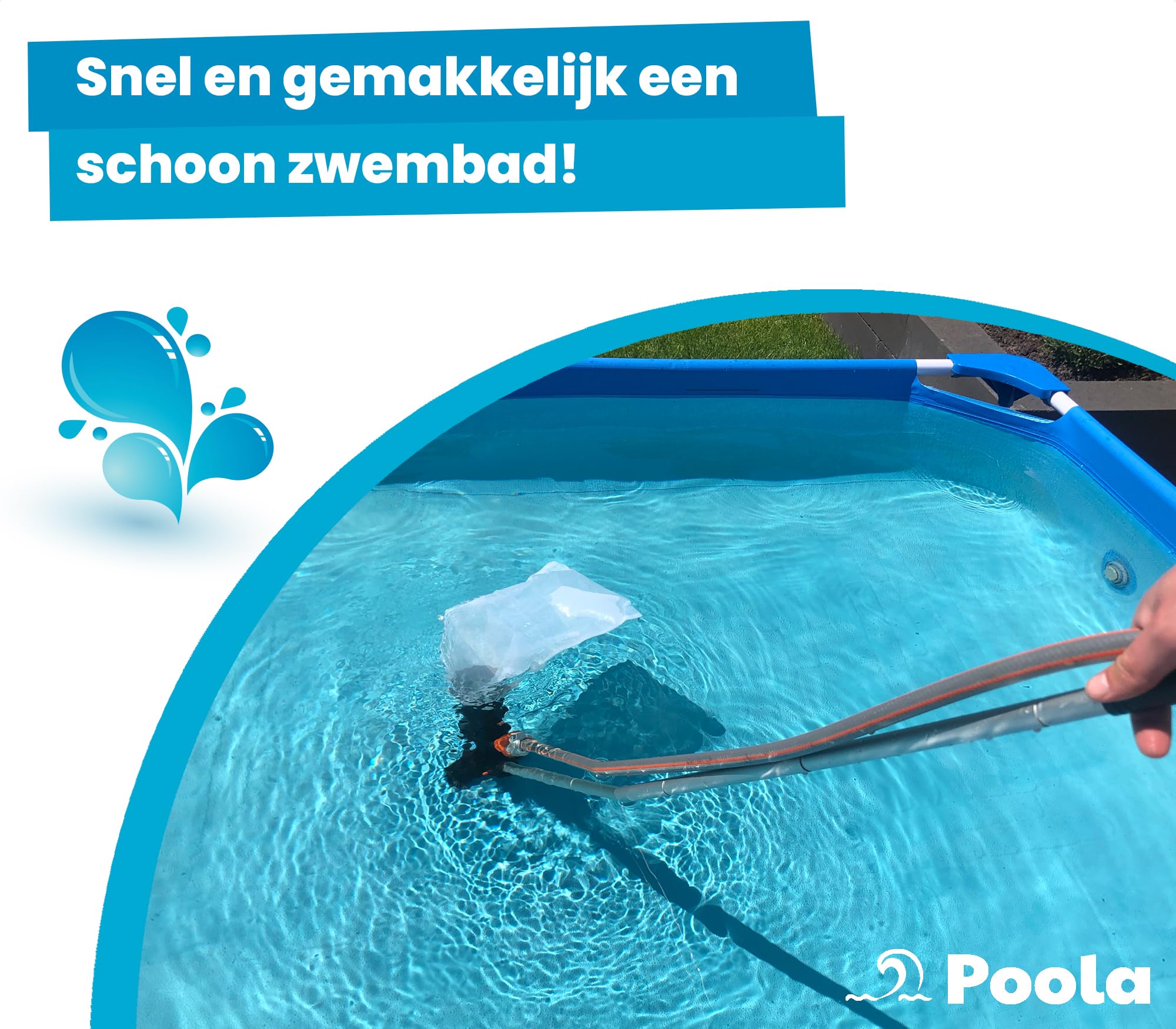 tillvex Zwembad vloerzuigerset, zwembadzuiger met zuigborstel, telescoopstang, opvangzak, tuinslangaansluiting, stofzuiger, Venturivloerstofzuiger, reinigingsborstel