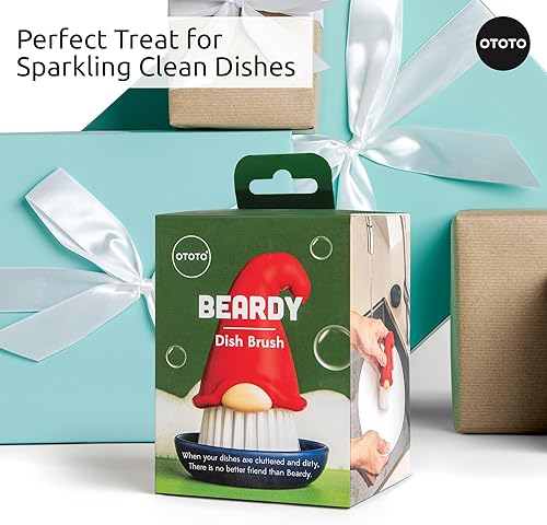 Miniatura 7 de - OTOTO Barbudo (Beardy), Cepillo para lavar los platos y verduras de gnomo, regalos extravagantes, accesorios bonitos y divertidos de cocina,