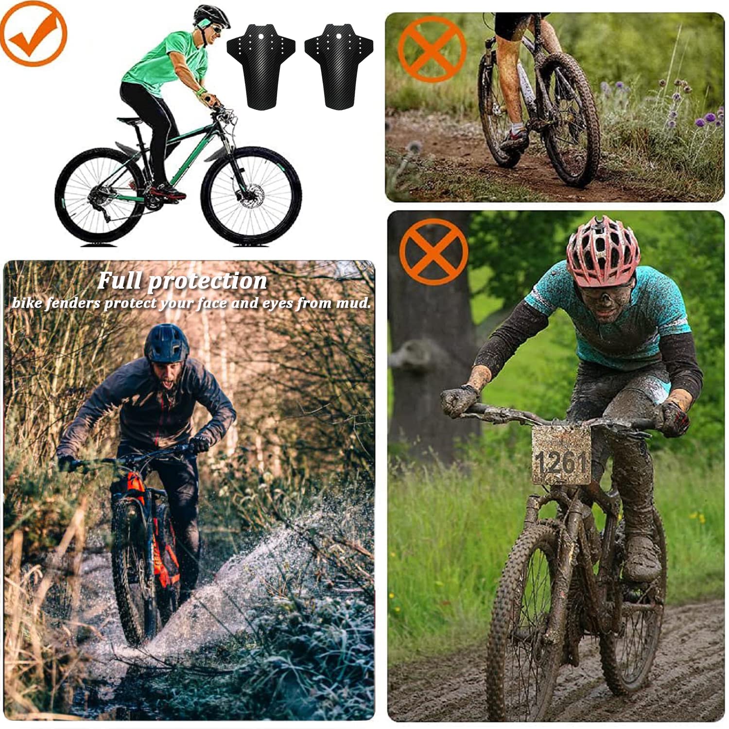 Błotniki rowerowe do rowerów górskich, ochrona przed pryskaniem, MTB z tyłu i z przodu, uniwersalne akcesoria do rowerów 20, 26, 27, 27, 27,5, 28, 29 cali, Fat Bike