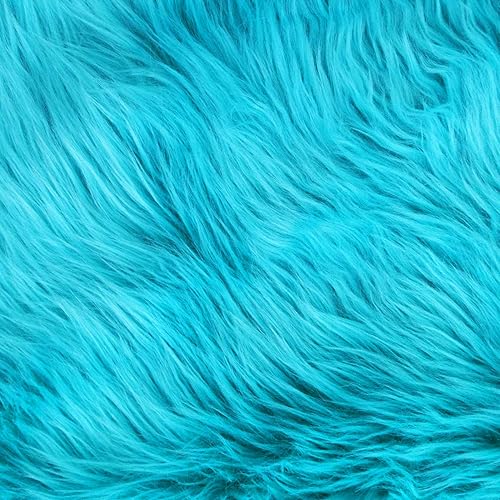 Parches cuadrados peludos de pelo sintético de pelo largo y lujosomanualidades, costura, cosplay, disfraz, decoracionesvendido por pieza (turquesa,