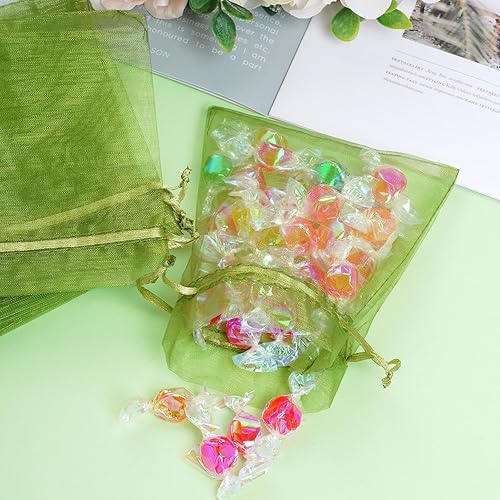 Miniatura 4 de 100 bolsas de organza  Bolsa de satén con cordón para el día de la madre, día de San Valentín, Halloween, boda, recuerdos de fiesta y joyas, 3.54 x