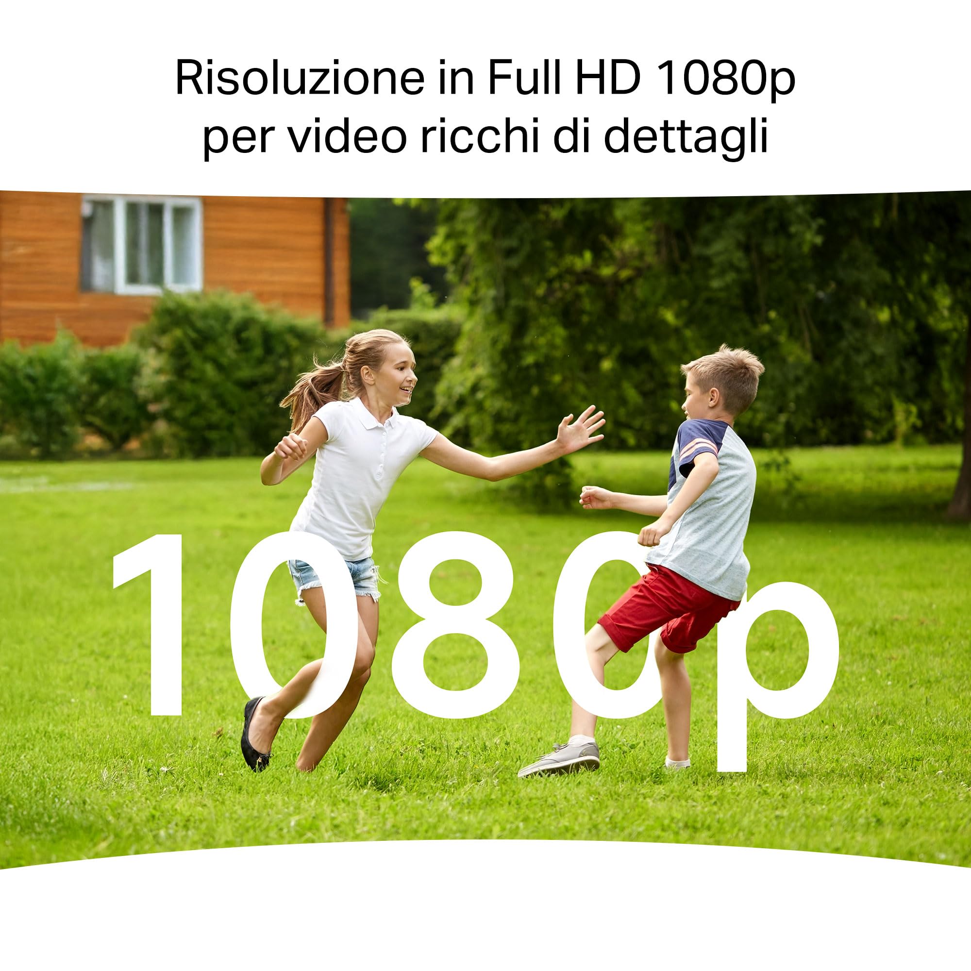 MERCUSYS MC500 Telecamera WiFi Esterno FHD, Videocamera Sorveglianza 360°, Visione Notturna a Colori, Audio a 2 Vie, Rilevamento/Tracciamento del Movimento delle Persone, Zona privata, microSD 512GB