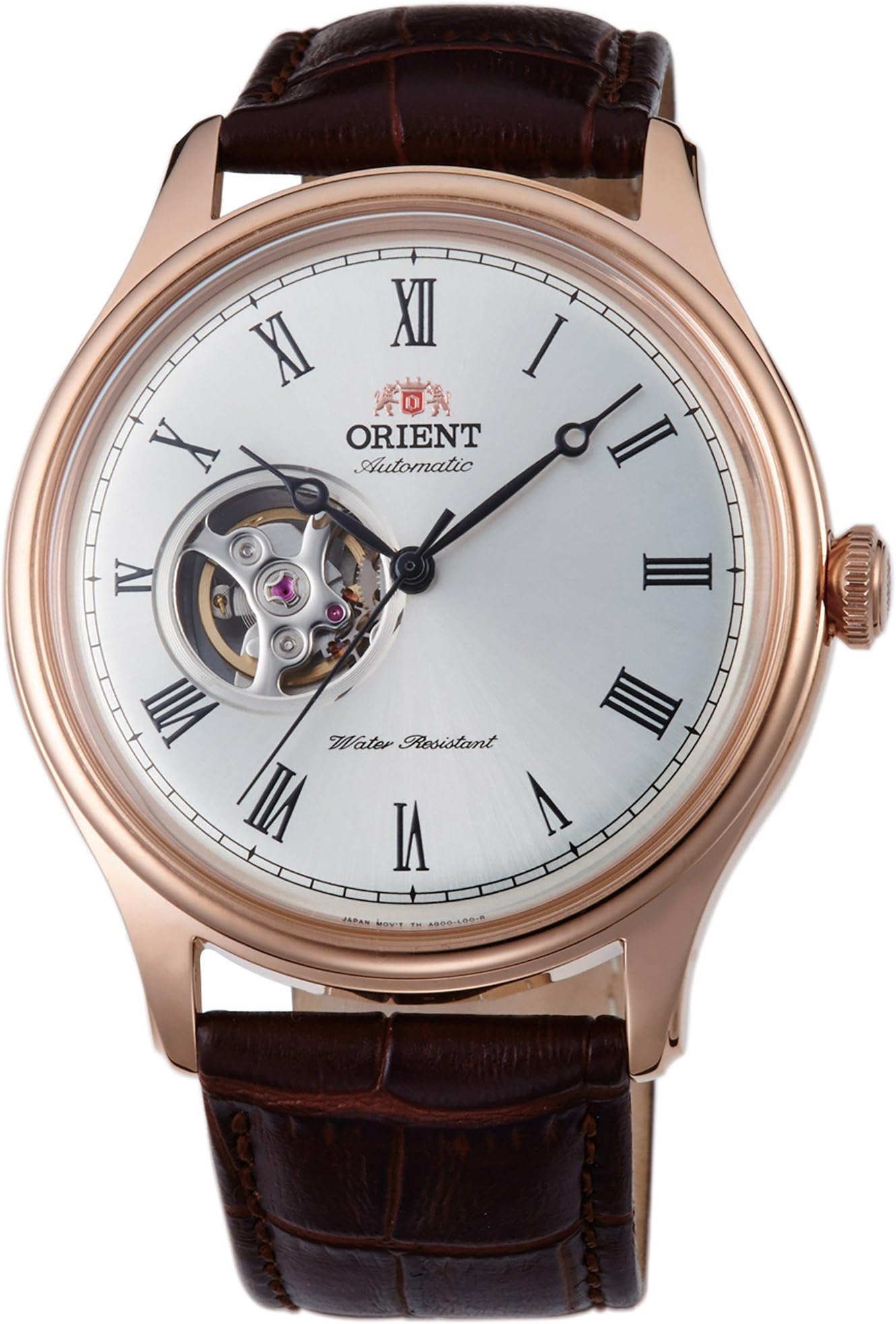 ORIENT Open Heart Men's Automatic Manual Winding Mechanical Classic Leather Band Skeleton Dial Wrist Watch