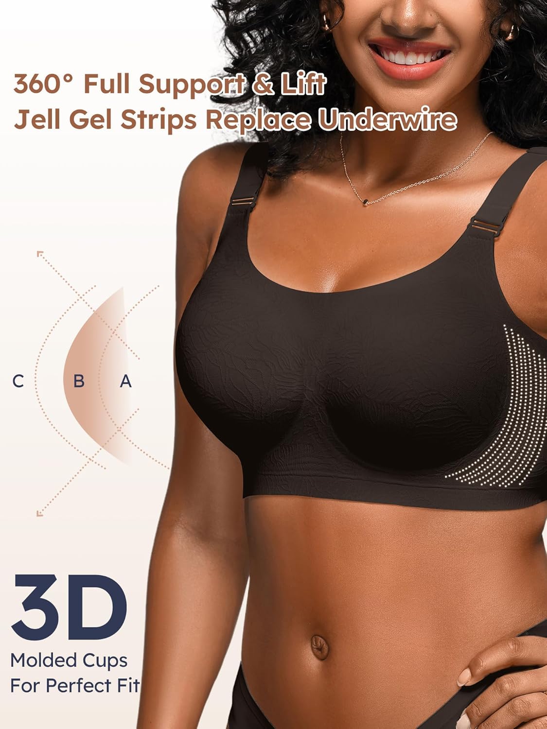 Bras for Women No Underwire, Full Coverage Seamless Comfortable Bralette with Support and Lift, Wireless Padded Bra - Image 2