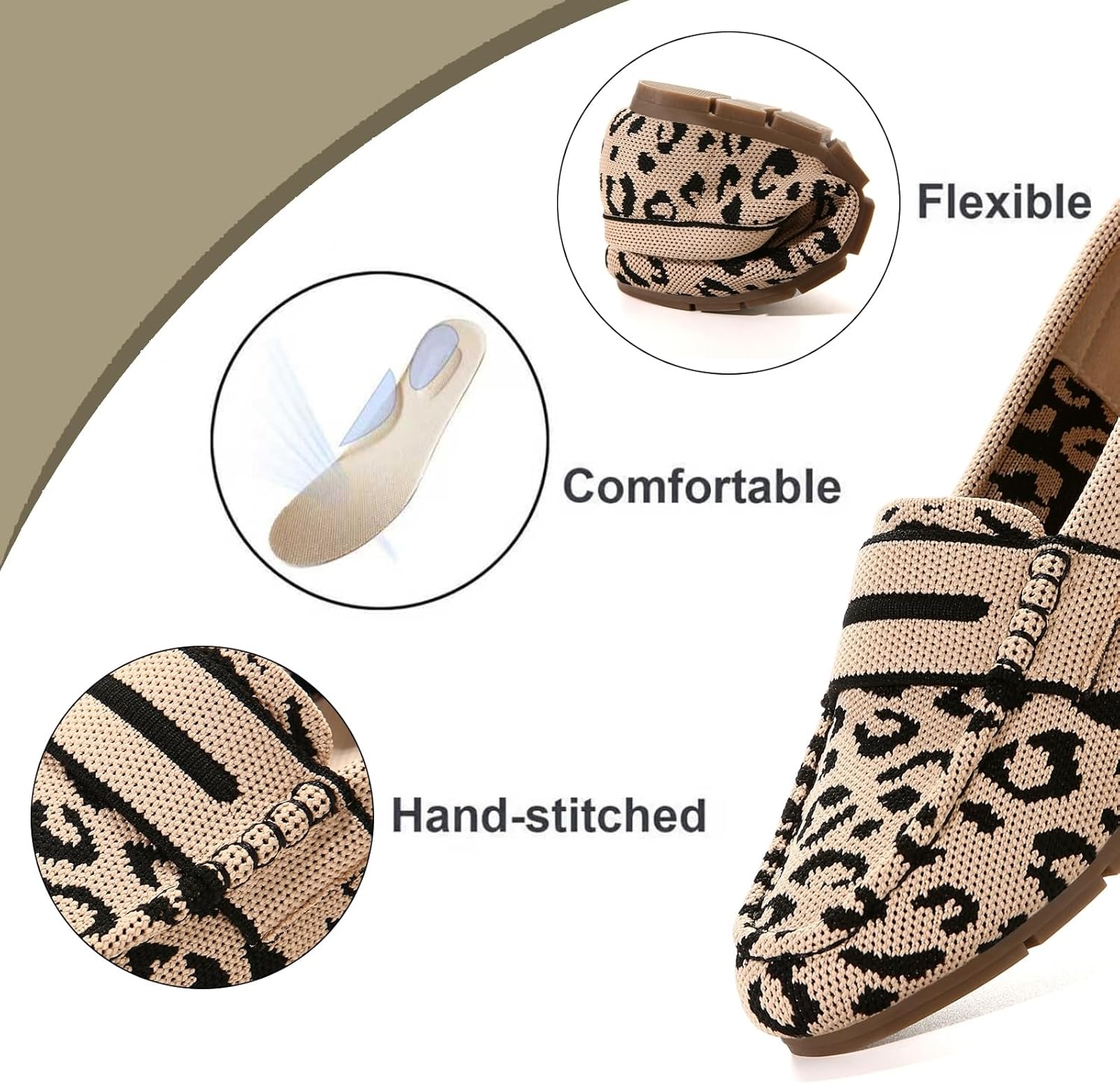 Loafers for Women Comfortable Slip on Work Flats Shoes Womens Dressy Casual Walking Shoes - Image 3