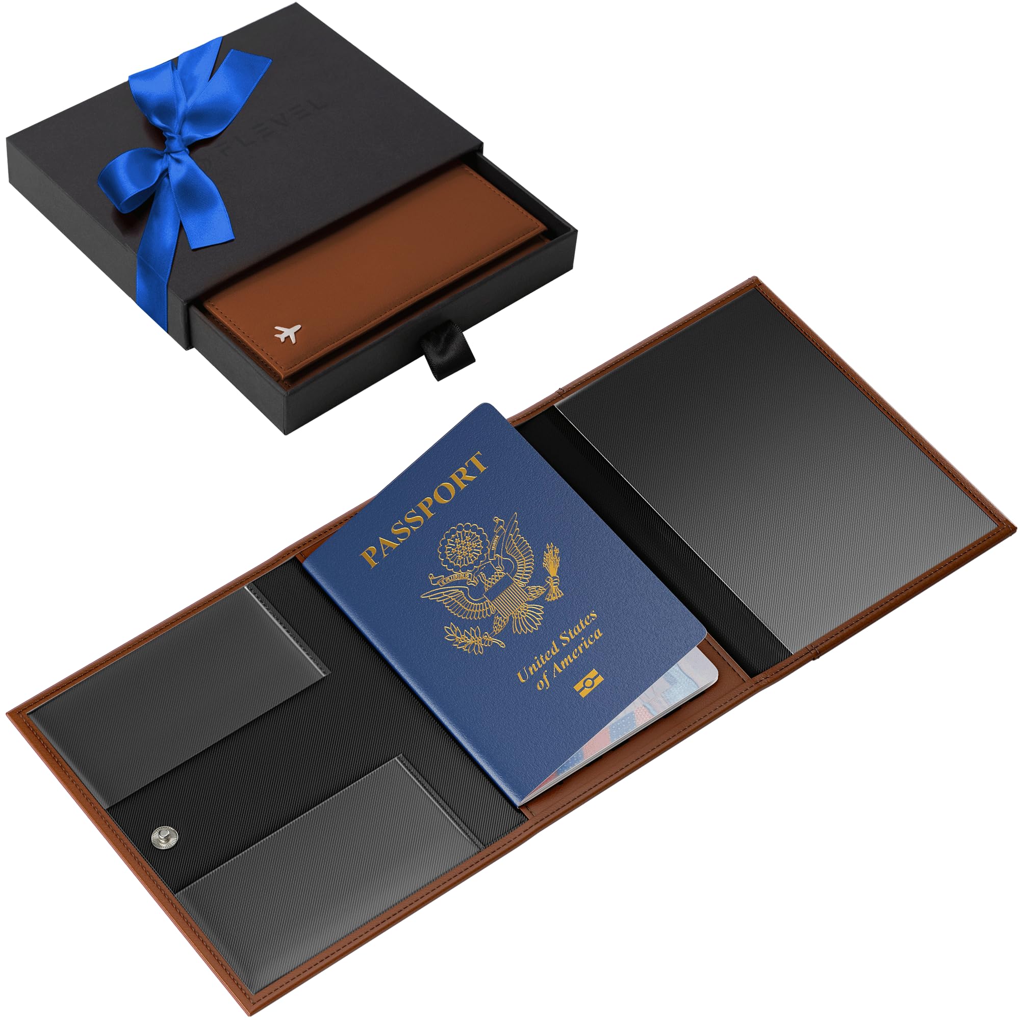 V1 Real Leather, Pilot document holder, Pilot wallet, RFID-Blocking, Travel Wallet, Stylish Travel Companion for Aviation Professionals (Classic, Brown)