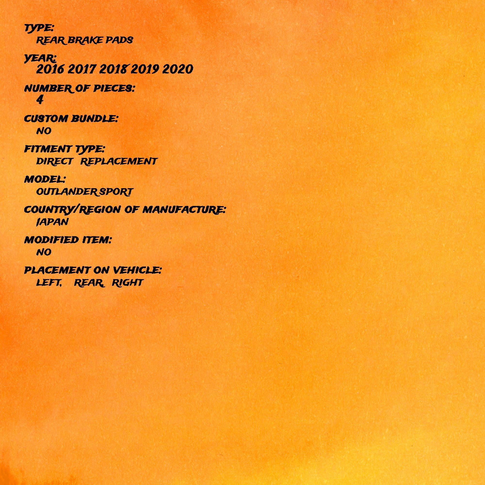 Amazon.com: OEM 2016-2020 Outlander Sport Rear Brake Disc Kits  