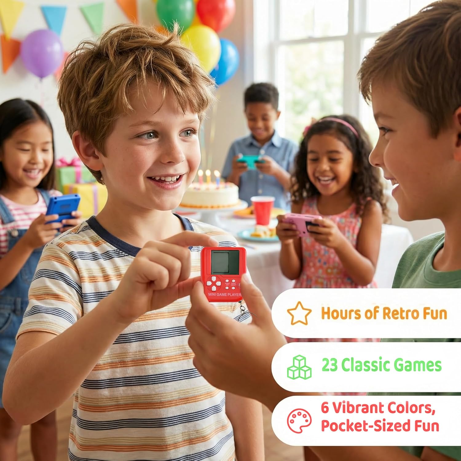 DJMUMU 18PCS Video Game Party Favors Video Game Keychain 6 Colors Gamer Kids Party Favor Bulk Party Favors Party Supplies for Kids Classroom Prizes