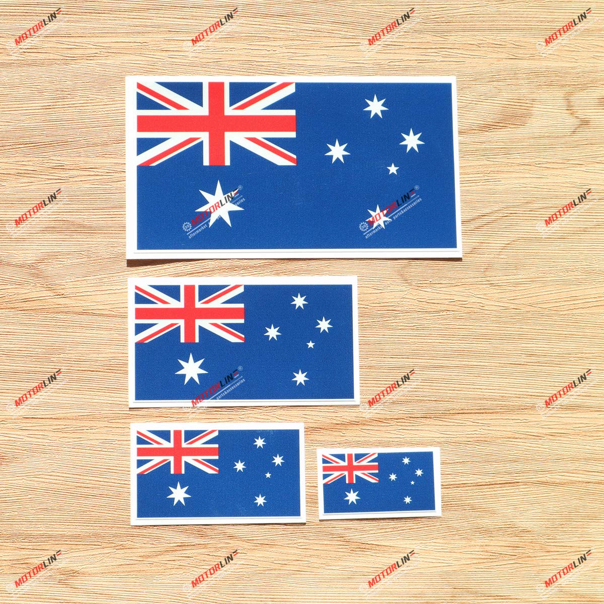 3S MOTORLINEAustralia Australian Flag Vinyl Decal Sticker - 4 Pack Glossy, 2 Inches, 3 Inches, 4 Inches, 6 Inches
