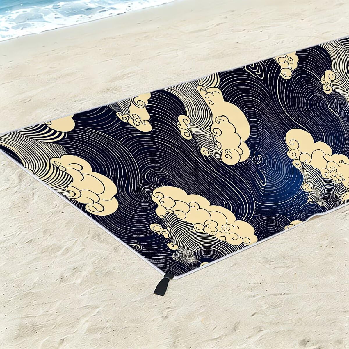 Ręcznik plażowy Cloud, 100 x 220 cm, bardzo duży ręcznik z mikrofibry, 2 szt., bez piasku, ręczniki plażowe z mikrofibry dla dorosłych niezbędne w podróży, lekkie, szybkoschnące, ponczo do pływania