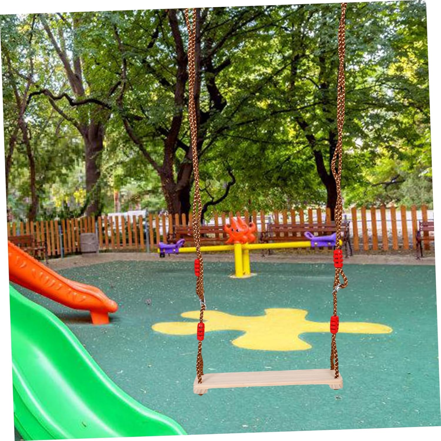 Boy Girl Wooden Swing Seat Outdoor Indoor Flat Swing for Boy Girl Crafted from Sturdy Wood for Gardens and Play Areas Comfortable Design for Fun