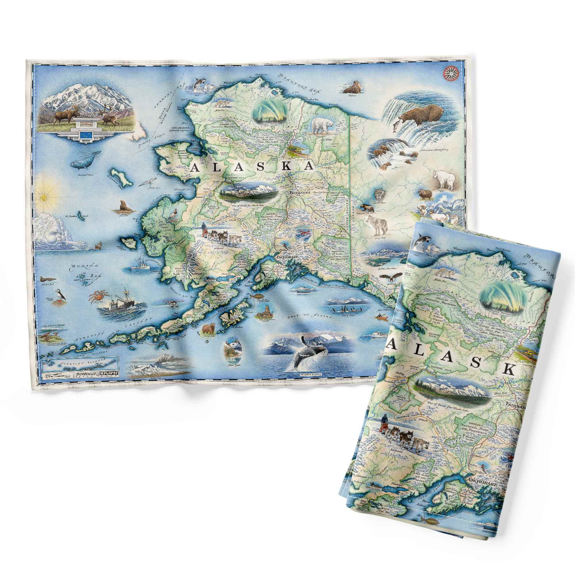 Paño de cocina decorativo de Alaska, algodón para un toque viajero en el hogar