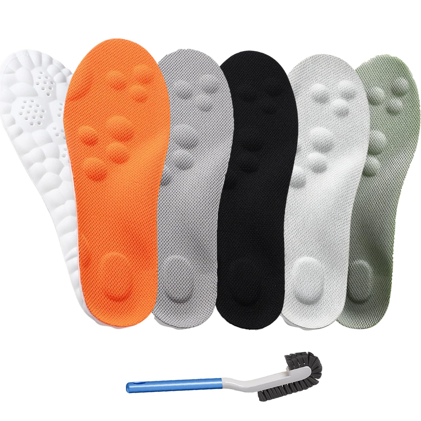 Stepz Entlastungssohlen Plantarfasziitis, Atmungsaktive & Weiche OrthopäDische Einlegesohlen, Massageeffekt, StoßDäMpfende Einlegesohlen Zuschneidbar füR Den Alltag, Sport und Beruf (5PCS,41-42,1)