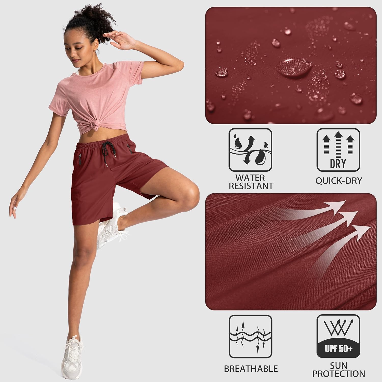  Women's 5''/ 7''/9'' Hiking Cargo Shorts Quick Dry Lightweight Summer Shorts for Women Athletic Golf Zipper Pockets thumbnail