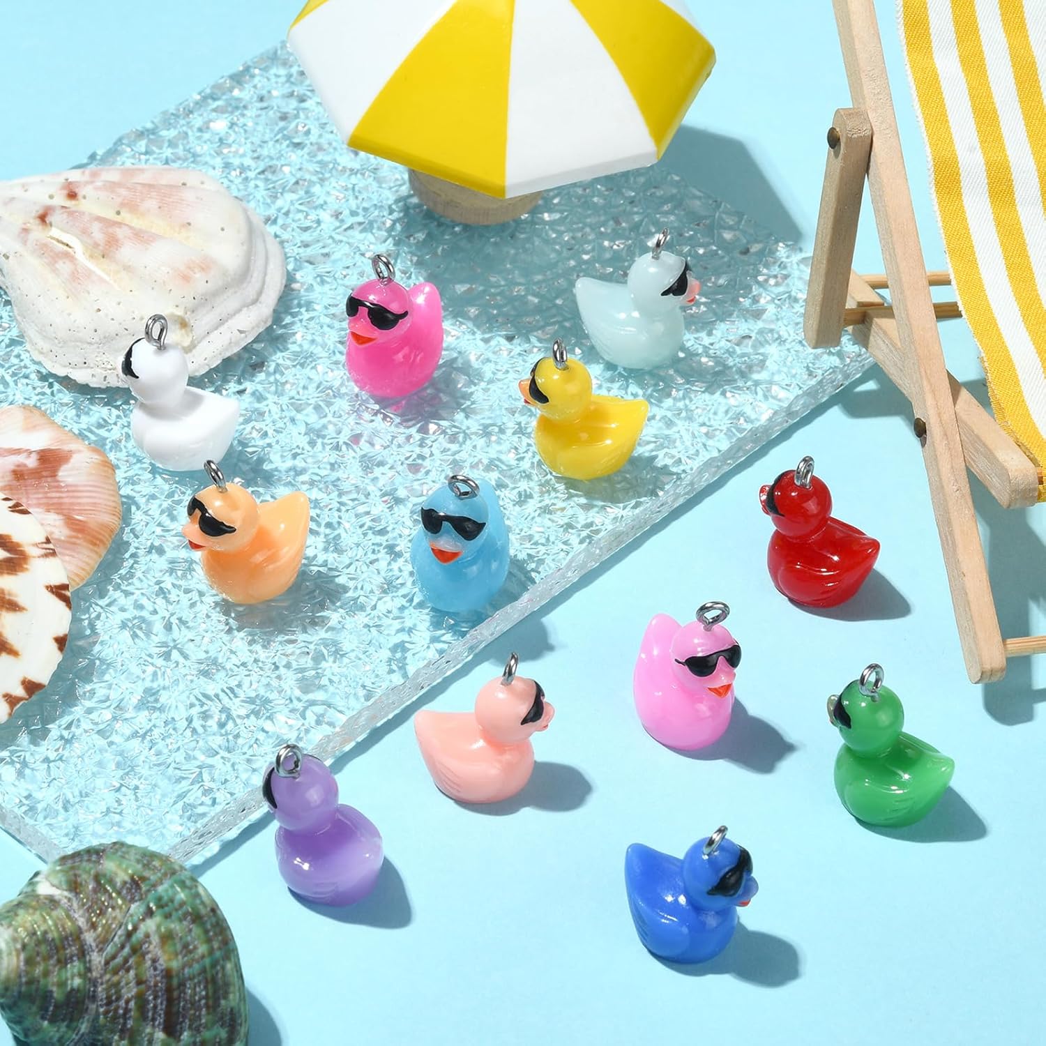 60Pcs Resin Duck Charms Mini Duck with Glasses Pendants Cute Animal Charms for Bracelets Necklace Earrings Jewelry Making DIY Ornament Accessories - Image 5