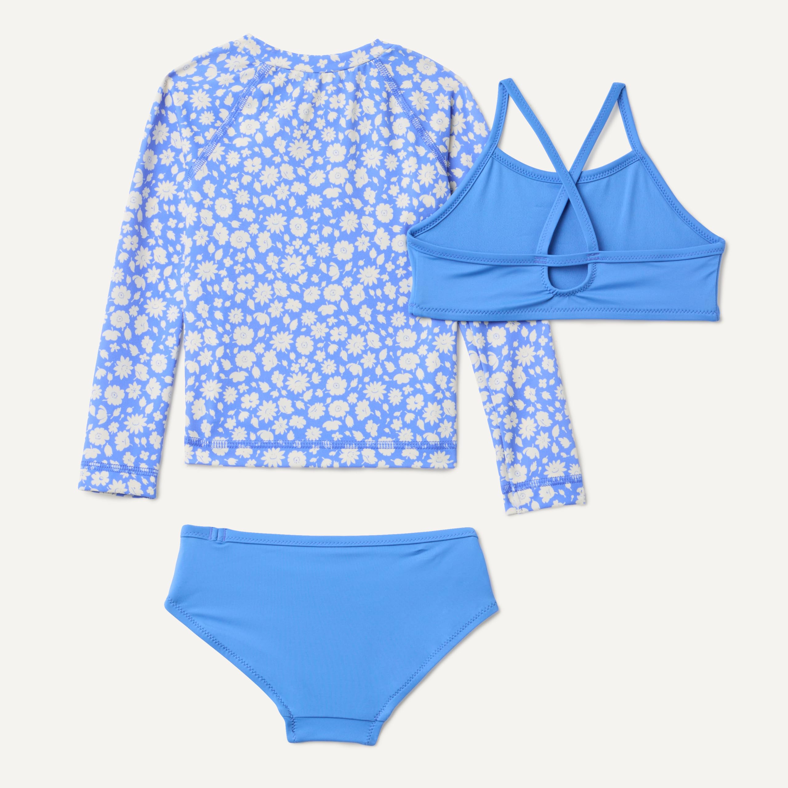 Amazon Essentials Bikini de Tres Piezas con Camiseta Entallada de Manga Larga Niñas