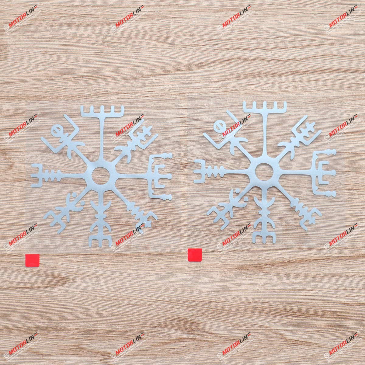 Vegvisir Compass Rune Runic Viking Norse Vinyl Decal Sticker - 2 Pack Silver, 4 Inches - No Background for Car Boat Laptop Cup Phone 06020