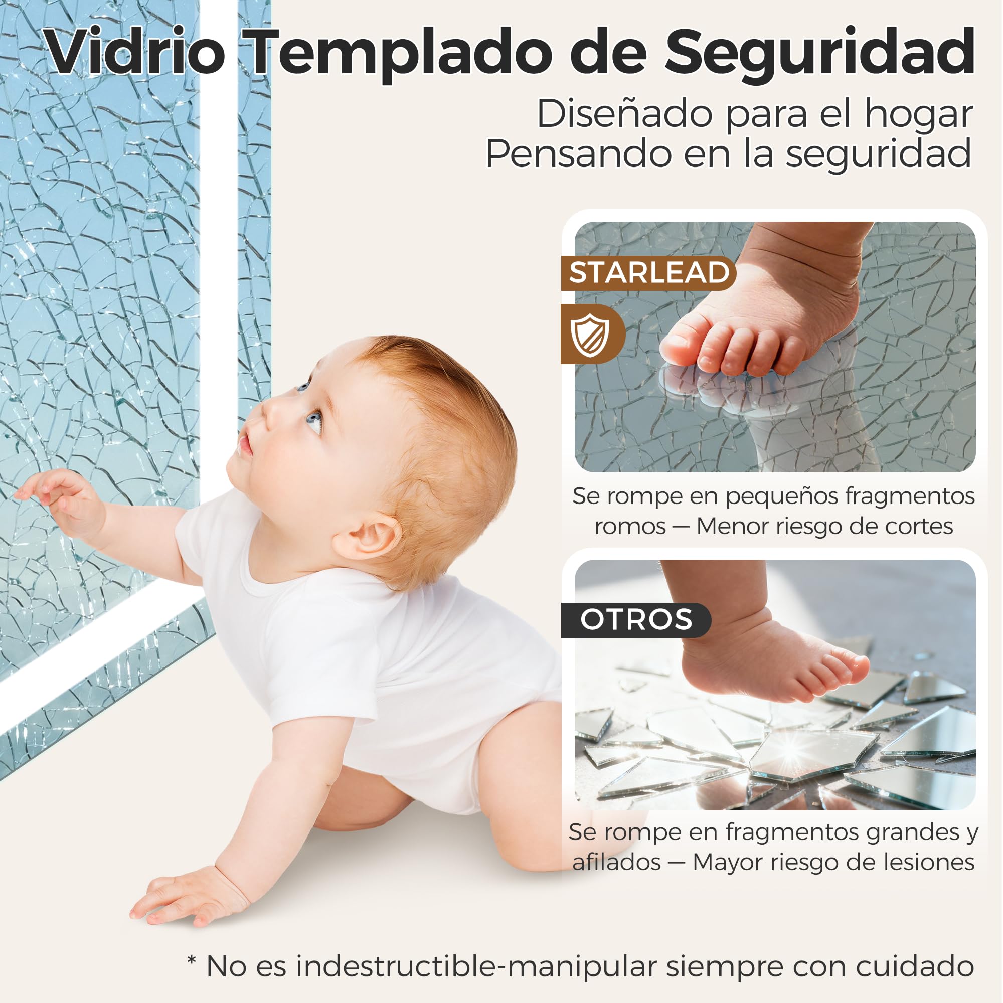STARLEAD 70x120cm Espejo Baño con Luz LED, Aumento 5X y Antivaho | Regulable, 3 Colores 3000K-6500K, Memoria, IP44, Vidrio Templado, CRI>90, Control Táctil, Montaje en Pared