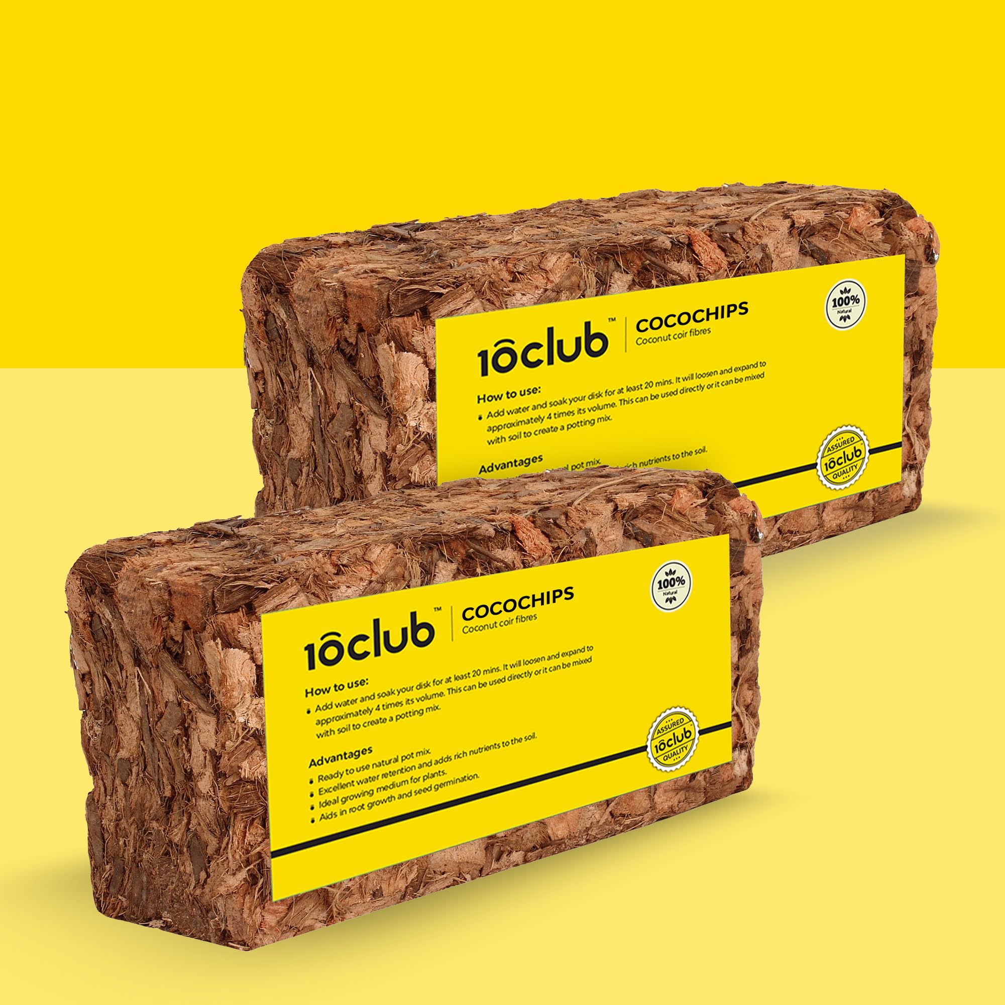 Kraft Seeds by 10CLUB Cocobricks - (500g Block, Pack of 2) | Natural Coconut Coir Fibres | Nutrient Rich | 100% Natural Eco-Friendly Cocopeat Powder (B0CWPBHGTB) Amazon Price History, Amazon Price Tracker