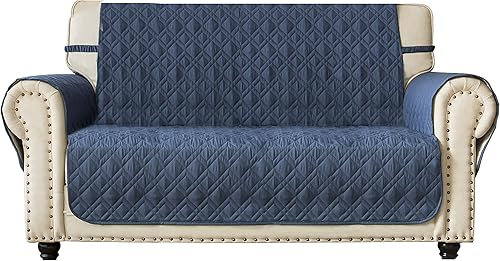 Ameritex - Funda protectora para sofá de dos puestos, impermeable, acolchada, con revestimiento antideslizante de huellitas, protege de perros y