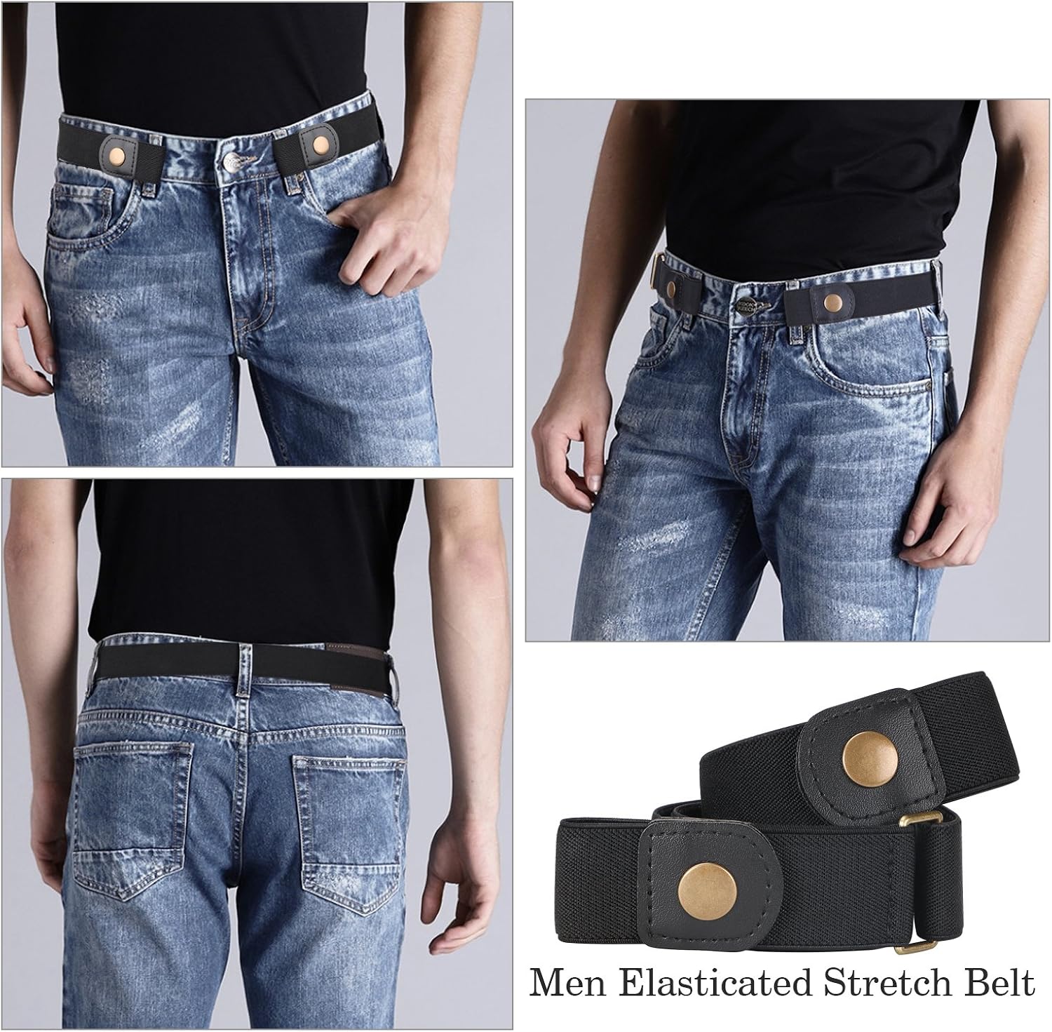 Miniatura 3 de Cinturón elástico invisible sin hebilla para hombres y mujeres se adapta a cintura de 24 a 50 pulgadas regalo del día del padre