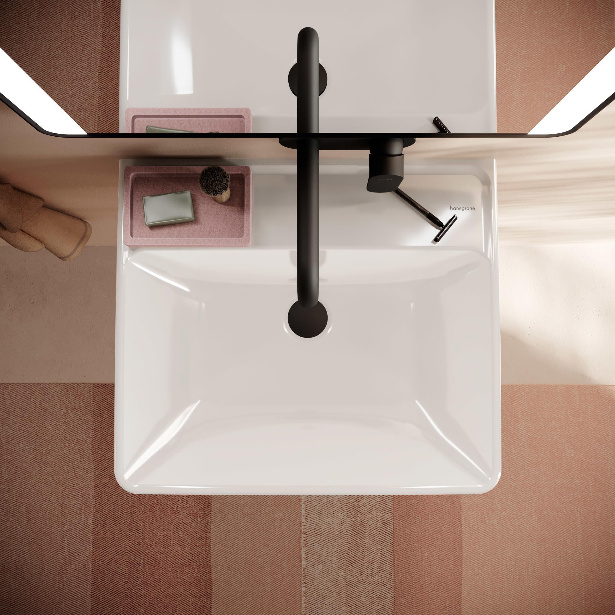 hansgrohe Xanuia Q Waschtisch, ohne Hahnloch, mit Überlauf, 550x480mm, weiß, 60235450