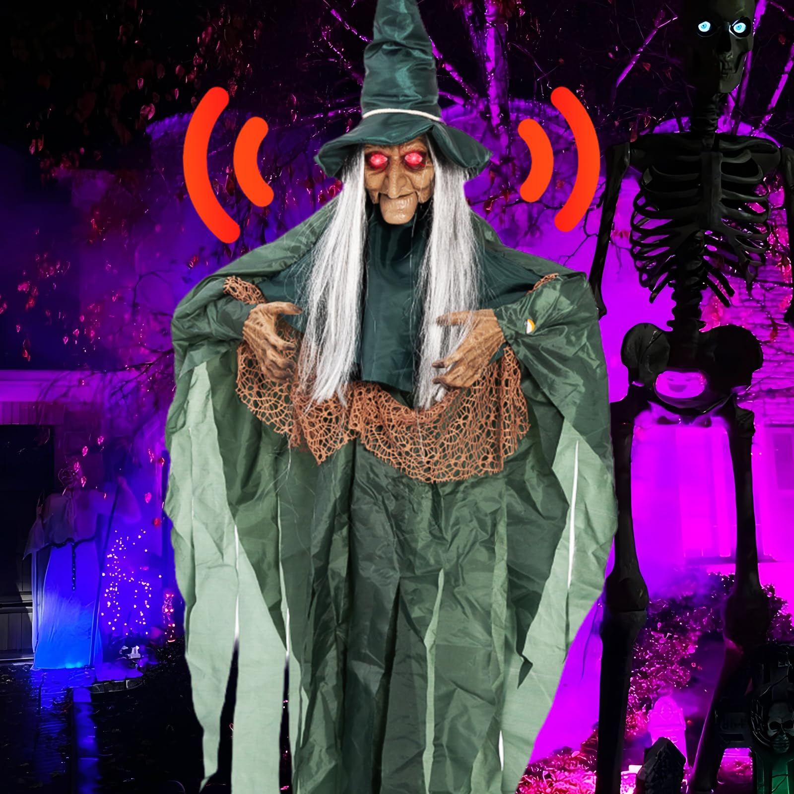 Amazon.com: Halloween Animatronics Motion Activated 6Ft Creepy