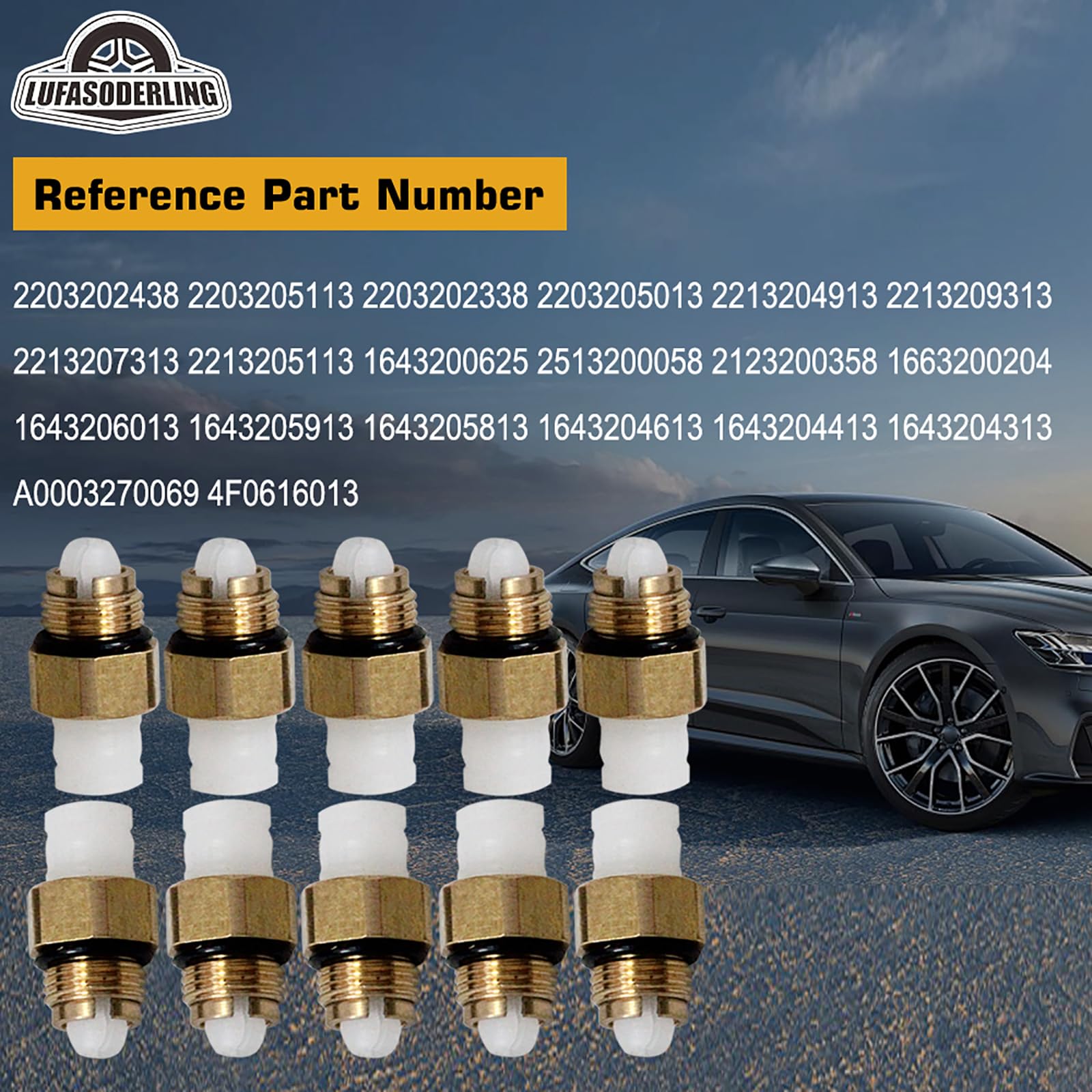 LUFASODERLIN zestaw naprawczy do zawieszenia pneumatycznego M8 kompatybilny z Benz W220 W221 W164 Audi A6 Allroad C5 C7 A8 D3 Jaguar XJ
