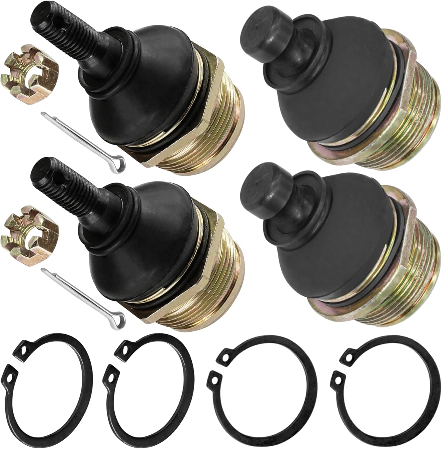 Caltric 4 Upper and Lower Ball Joints Compatible With Kawasaki Bayou 400 KLF400 KLF400-B 1996 1997 1998 1999