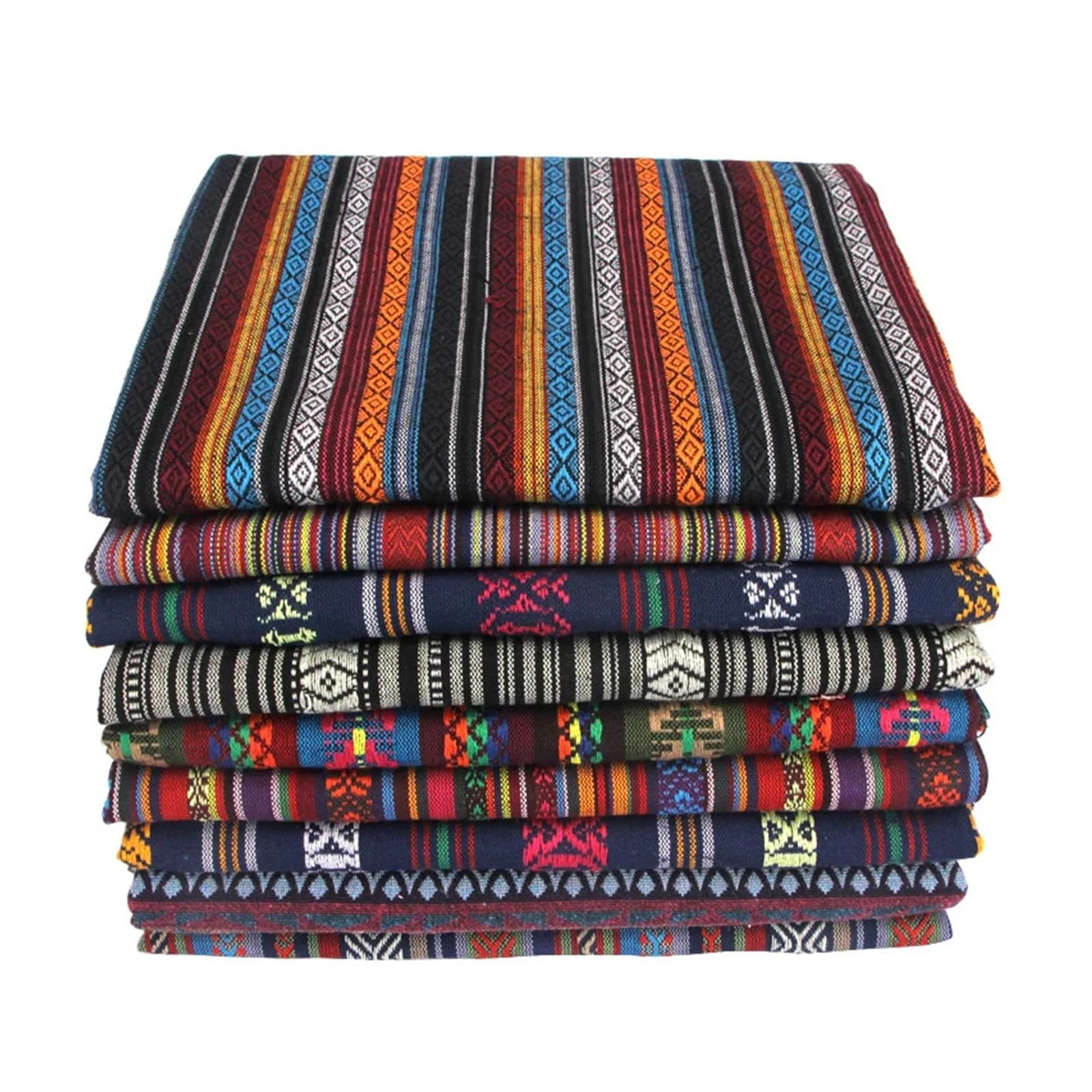 Tessuto in cotone e lino in stile etnico, 50 x 150 cm, fatto a mano, per cucito, patchwork, borse, vestiti, divano, tovaglia.