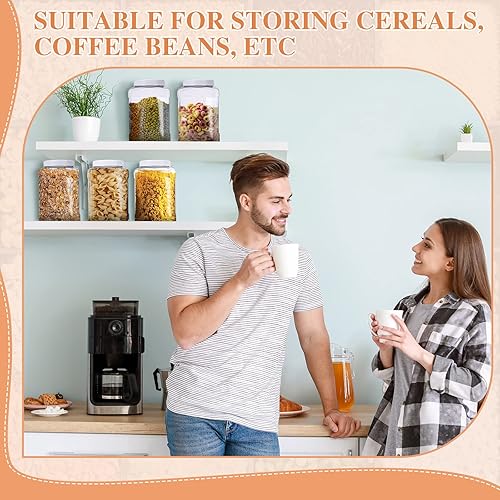 Miniatura 6 de 12 paquetes de 1 galón de plástico con tapa, recipientes de almacenamiento transparentes, recipientes de agarre, recipientes vacíos multiusos,