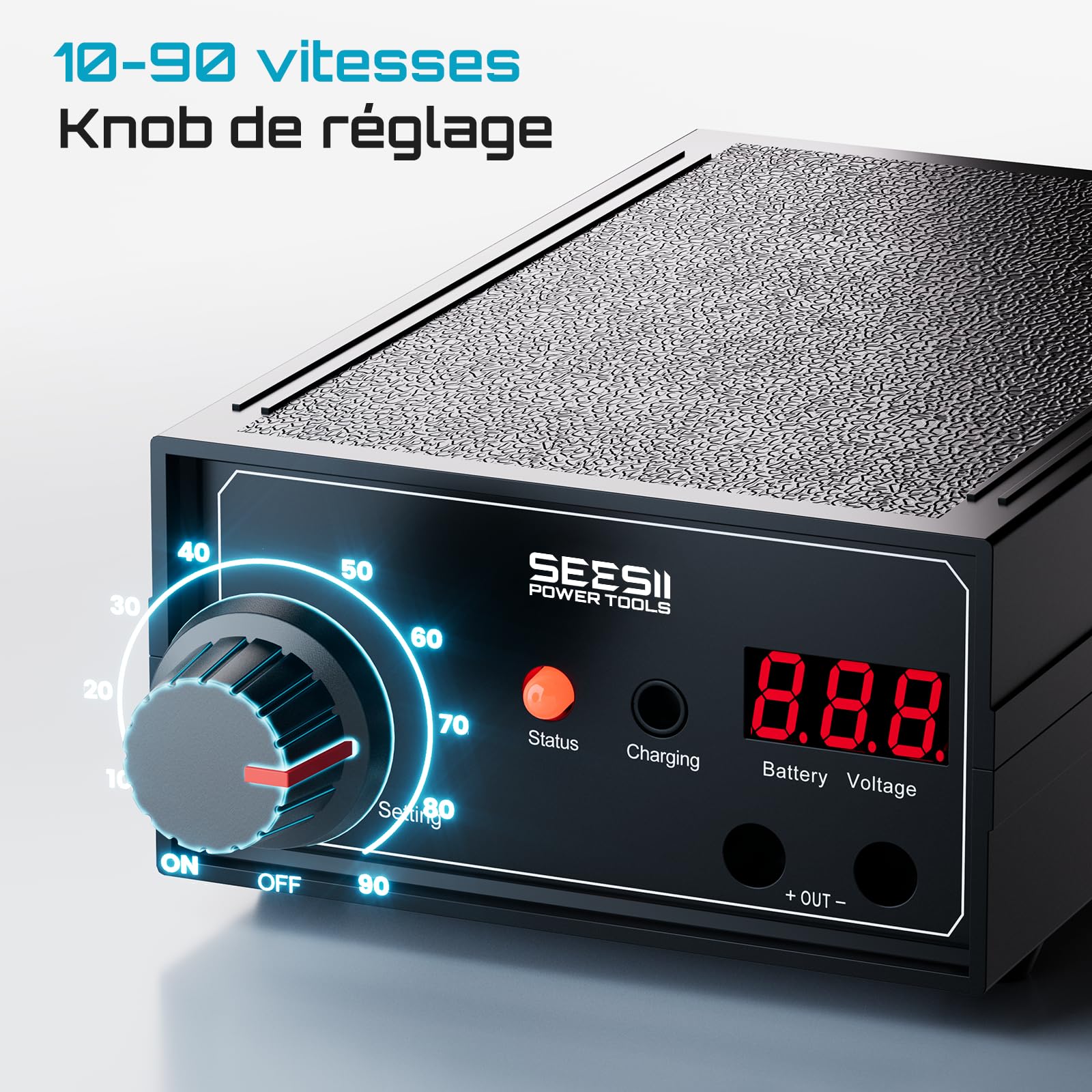 SEESII Soudeur par Point à Double Impulsion sans fil 9600mAh avec Affichage Tension en Temps Réel