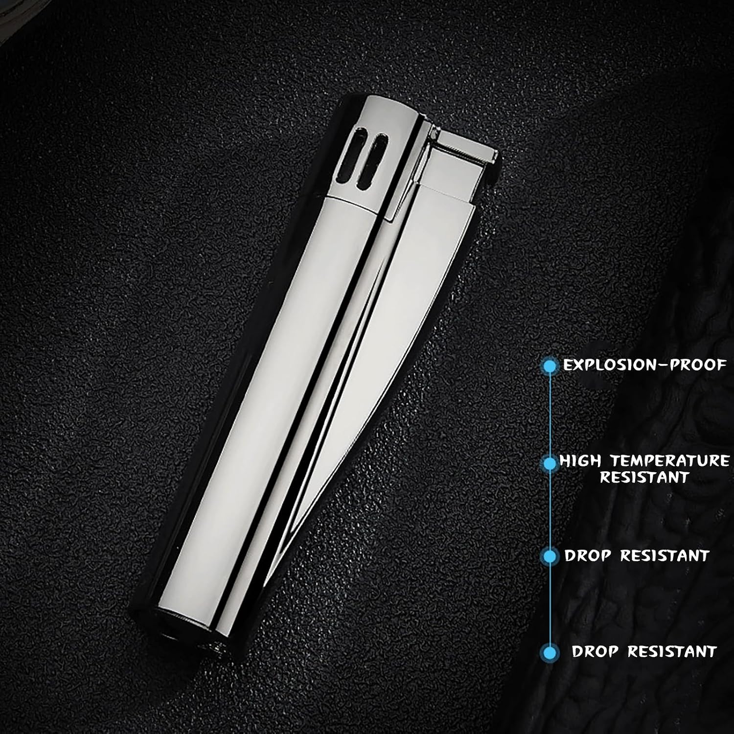 Butane Torch Lighter, Adjustable Pocket Windproof Jet Flame Lighter for Candles Camping Barbecue Kitchen (No Gas) (Color Ice)