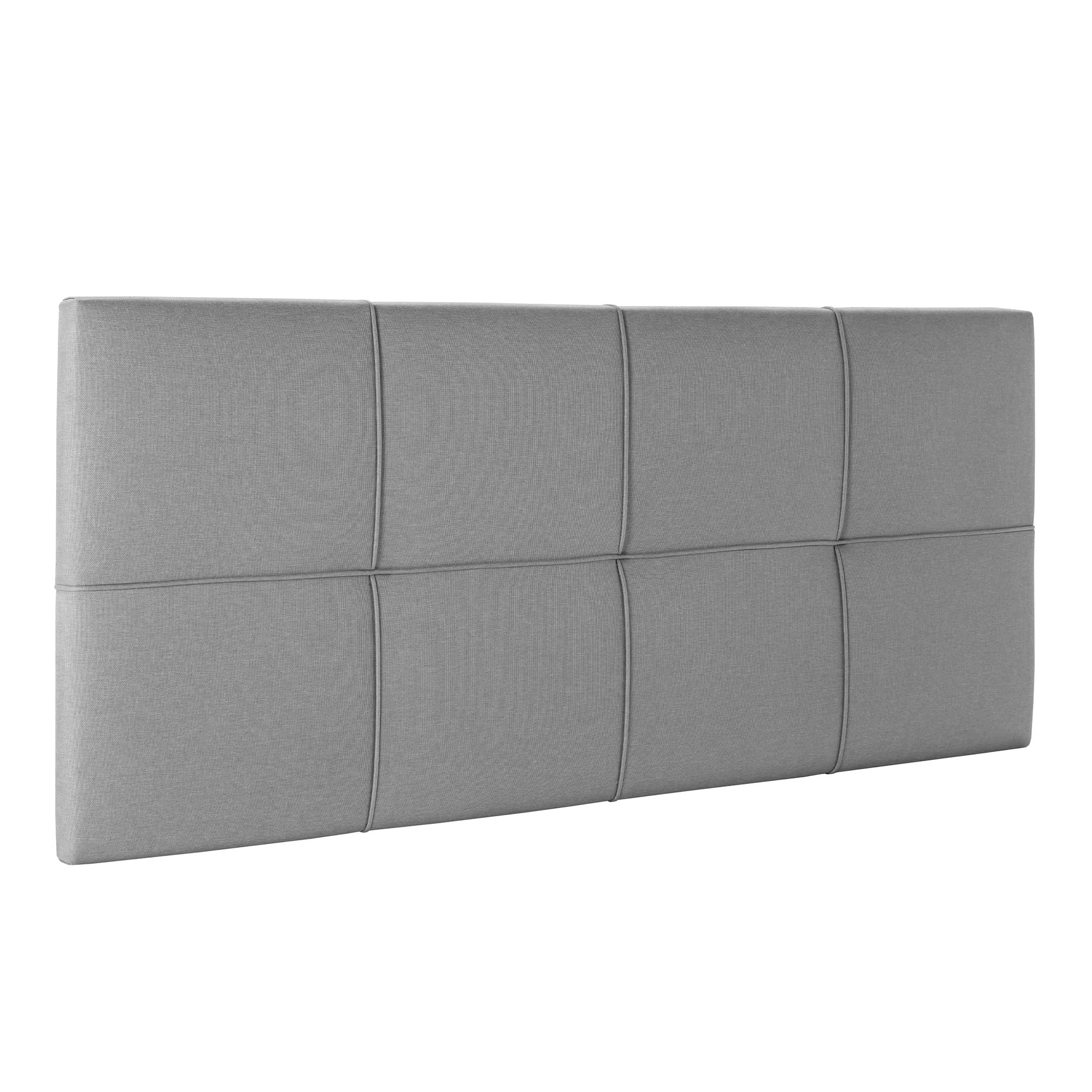 HOMN LIVING Testiera Sicilia Rivestita in Tessuto Grigio 140x60 cm, comprensiva di ferramenta e Viti