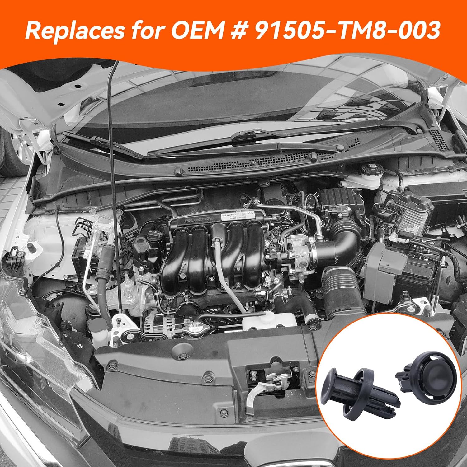 SECLUDE 20 Pcs Rear Front Bumper Cover Fender Liner Clip, Bumper and Wheel Well Liner Push-Type Retainer Clips OEM #91505-TM8-003 Compatible with Civic Honda Acura