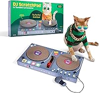 Relatable DJ Scratchpad Interactive Cat Scratcher Toy - 2 Scratch Wheels, Bell Ball & Mic Plush for Bored Cats & Kittens
