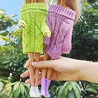 Vista 24 de BJDBUS Winter Turtleneck Sweater Clothes for 11.5 inch Girl Doll Accessories (Red Orange)