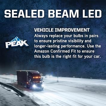 PEAK H6054 Sealed Beam 6000K LED Headlight