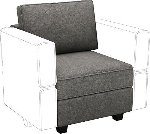 Miniatura 61 de Belffin Sofá seccional modular de tela Apoyabrazos Respaldo Módulo Sofá Parte Seccional Lateral Apoyabrazos/Respaldo Pavo Real Azul Azul pavo