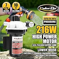 Vista 2 de Versión mejorada Bomba de agua RV serie 51, bomba de agua dulce de 7.0GPM 70PSI 12V con interruptor de presión resistente y colador para RV, marina