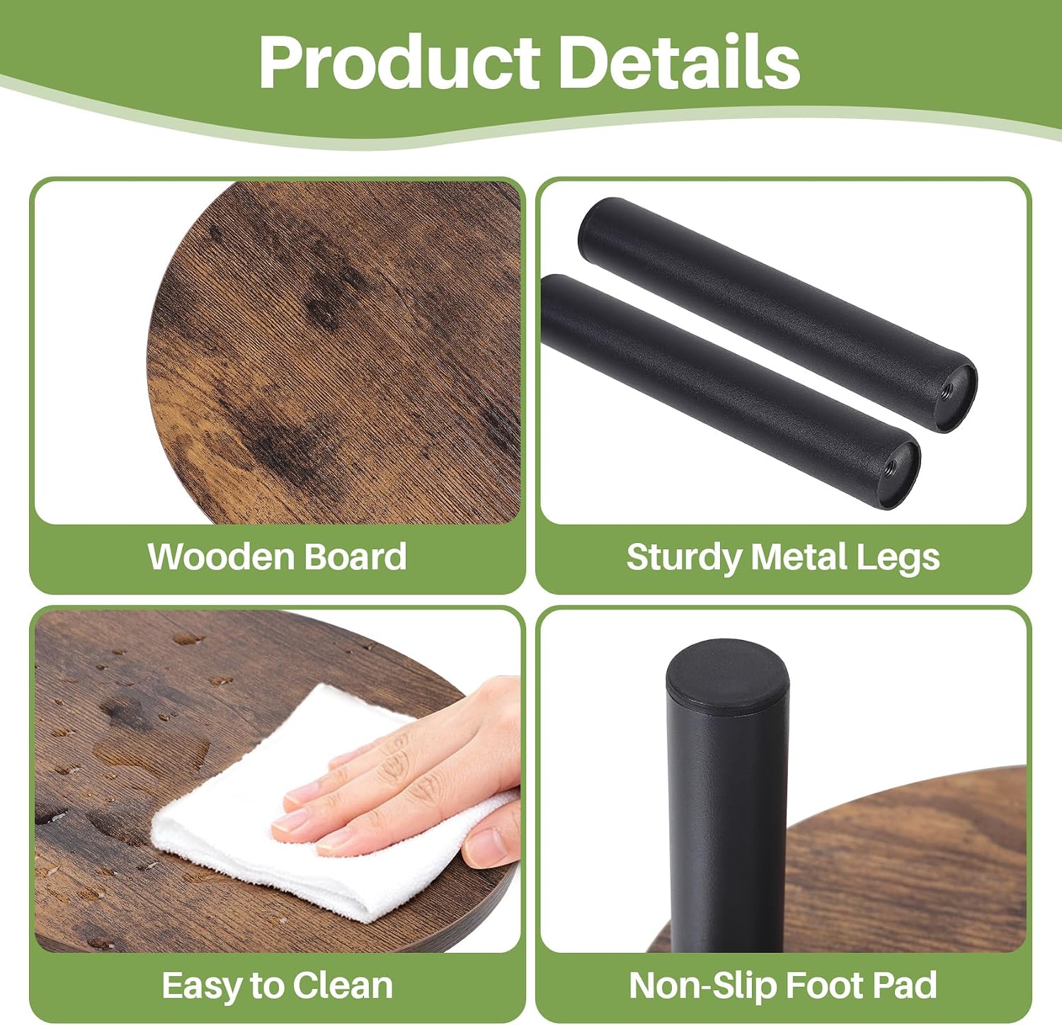 Vigordream Wood Plant Stand Indoor, Sturdy Single Metal Plant Holder image 2