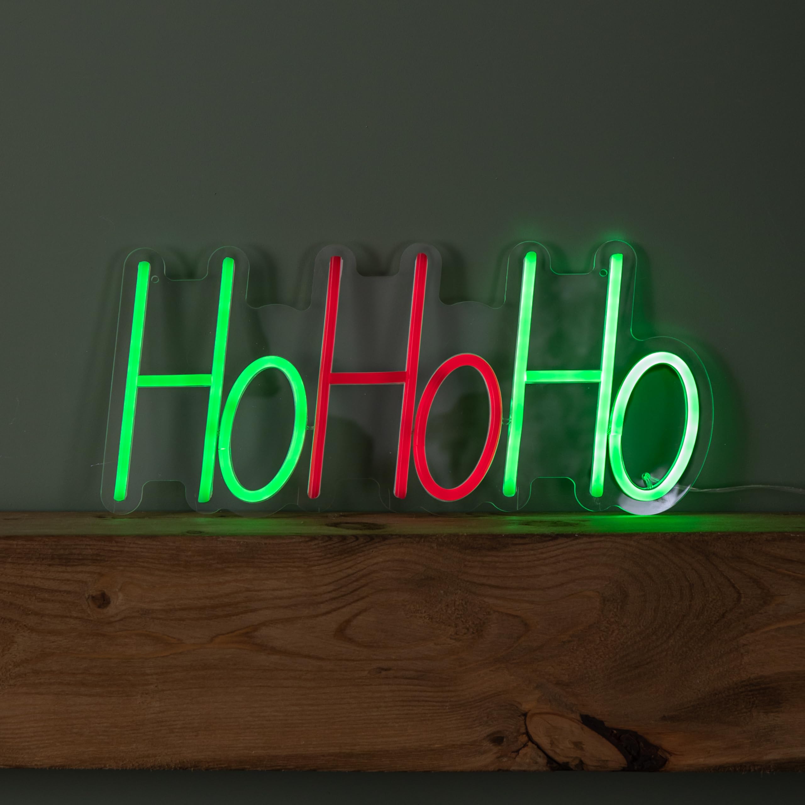 Rackhams Light 40Cm X 18Cm Up Ho Ho Ho Christmas Neon Flex Hanging Sign