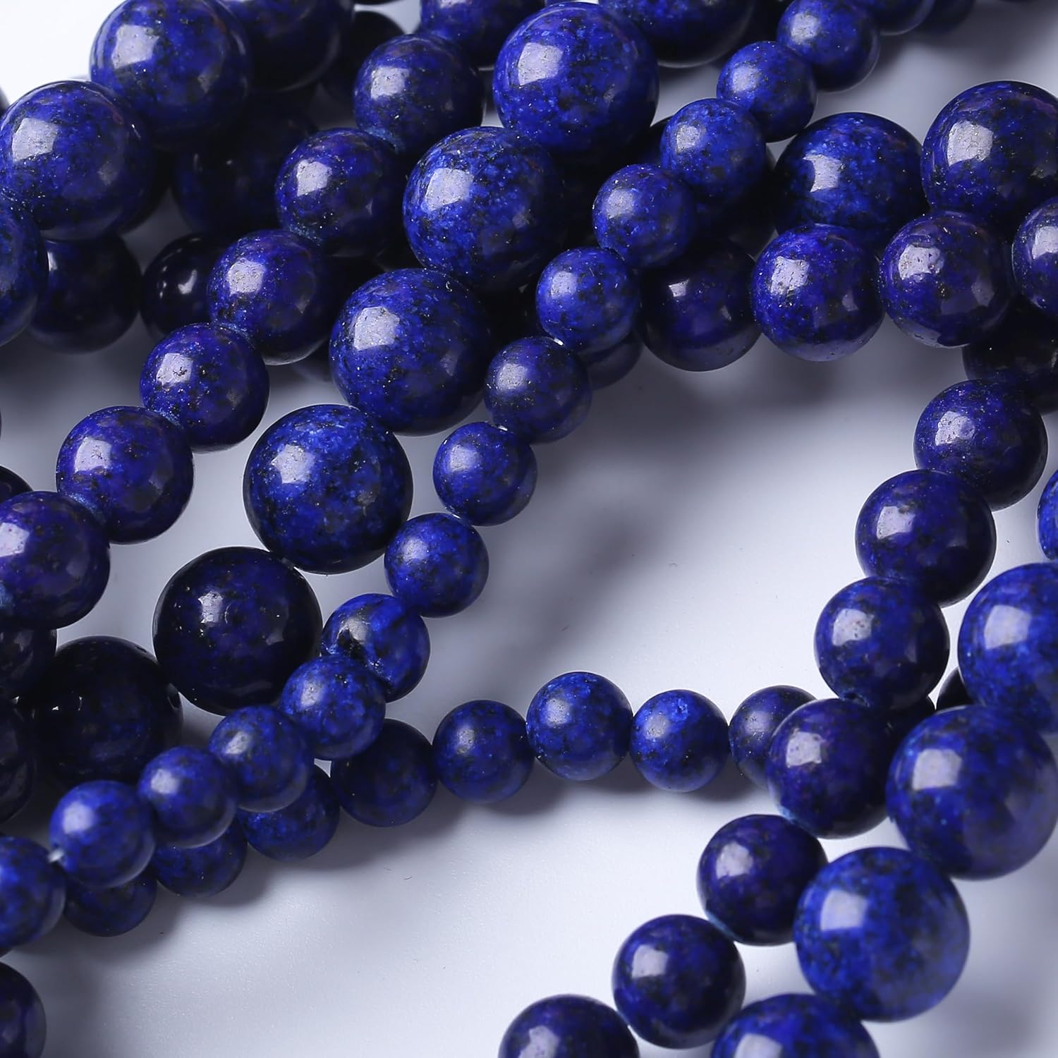 Lapis Lazuli Beads Gemstone Round Crystal Energy Jade Beads Stone Beads for Jewelry Making DIY Bracelet Necklace Jewelry Making 1 Strand 15.5inch 90PCS 4MM… - Image 4