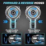 1800 in-lbs Cordless Impact Driver 1/4 HEX Compatible with Makita 18v Battery, 200N.M(148 ft-lbs) Brushless Motor, New Impact Drill with 4 Modes Speed& LED Light (Battery Not Included)