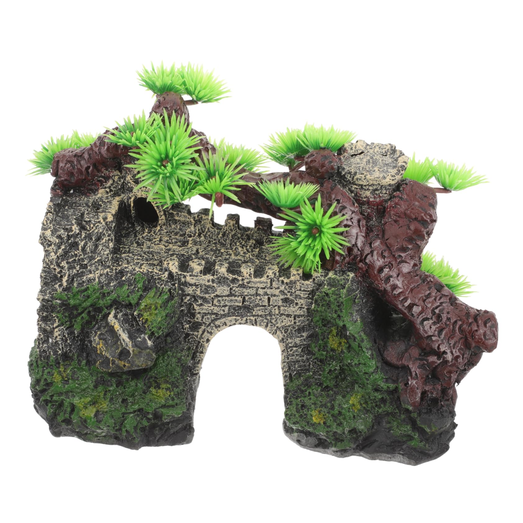 ABOOFAN 2 Pezzi Castello Acquario Artificiale Decorazione di Pesce Arredamento impostore Castello Decorativo dell'acquario UV Accessori Fornitura Acquario Artigianato in Resina per acquari