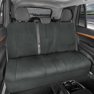 Motor Trend SpillGuard Waterproof Back Bench Car Seat Cover, Black Sewing - Split Bench Back Seat