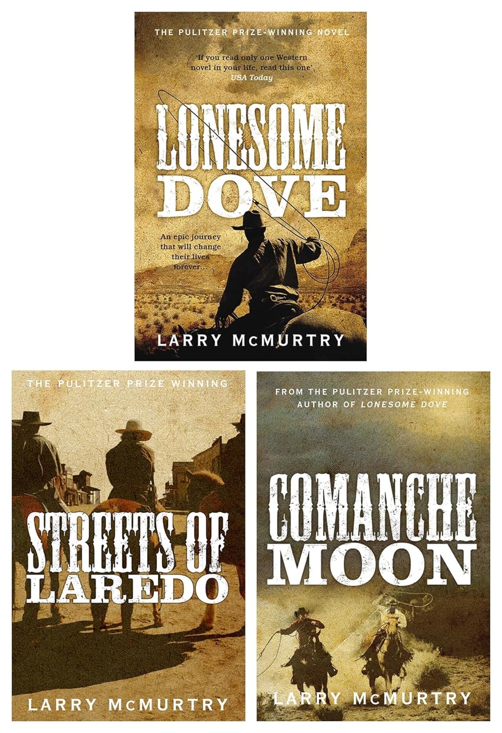 Lonesome Dove Series 3 Books Collection Set (Lonesome Dove, Comanche