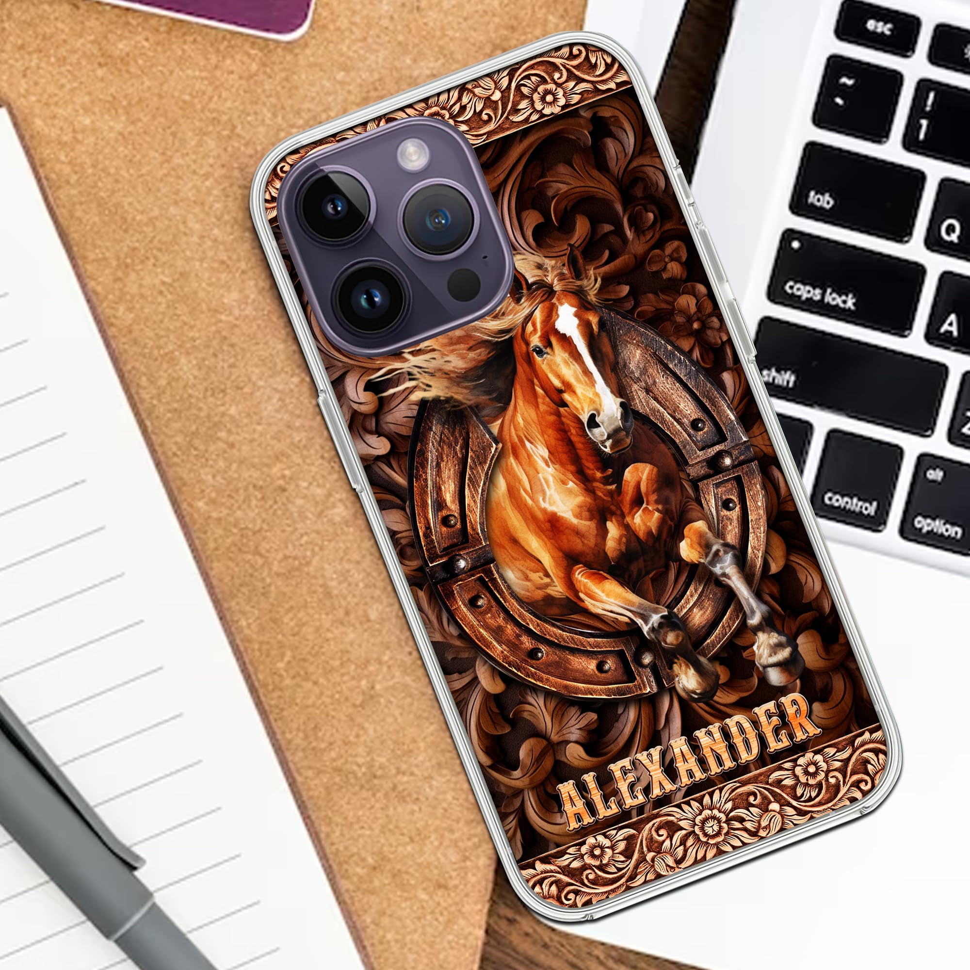 Amazon.com: CASEZILY Personalized Horse Phone Case Customized Name