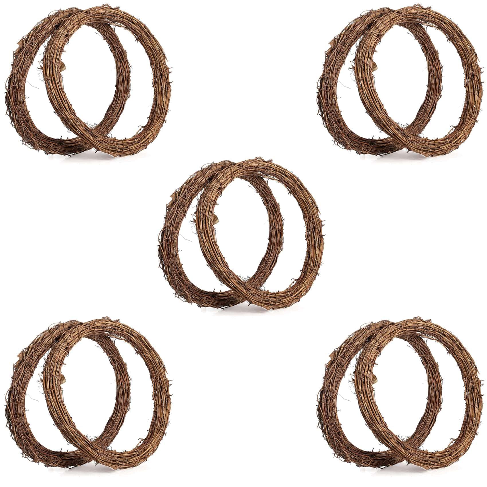 Hndhbfgrt 10PCS 14 Inch Grapevine Wreaths Wreath Rattan Wreath Garland for DIY Christmas Craft or Wedding Decors